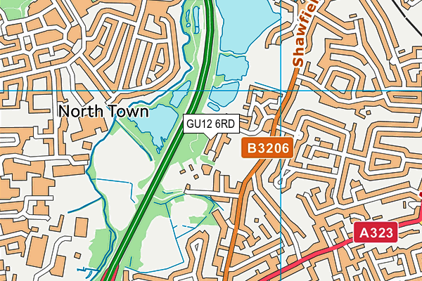 GU12 6RD map - OS VectorMap District (Ordnance Survey)