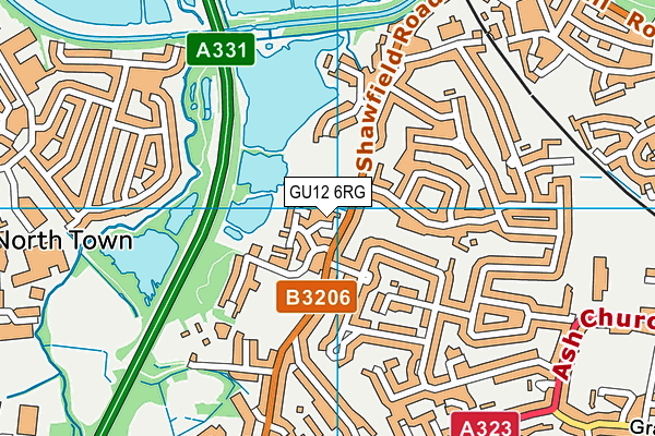 GU12 6RG map - OS VectorMap District (Ordnance Survey)