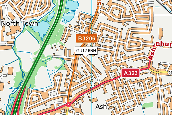 GU12 6RH map - OS VectorMap District (Ordnance Survey)