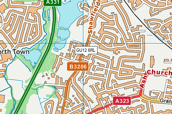 GU12 6RL map - OS VectorMap District (Ordnance Survey)