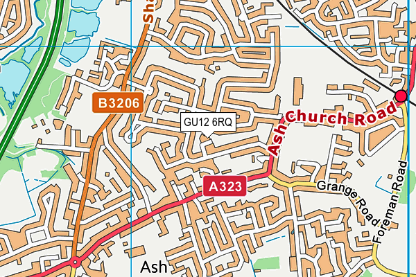 GU12 6RQ map - OS VectorMap District (Ordnance Survey)