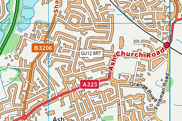 GU12 6RT map - OS VectorMap District (Ordnance Survey)