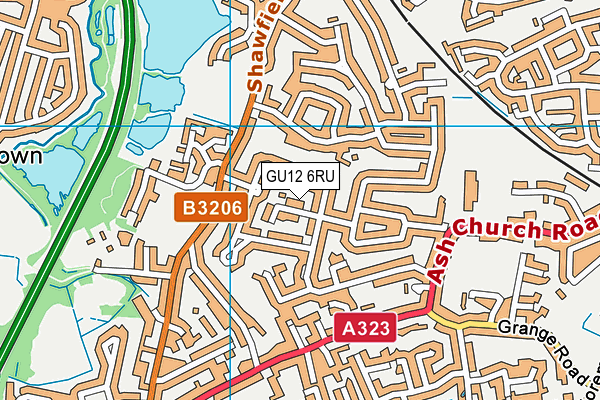 GU12 6RU map - OS VectorMap District (Ordnance Survey)