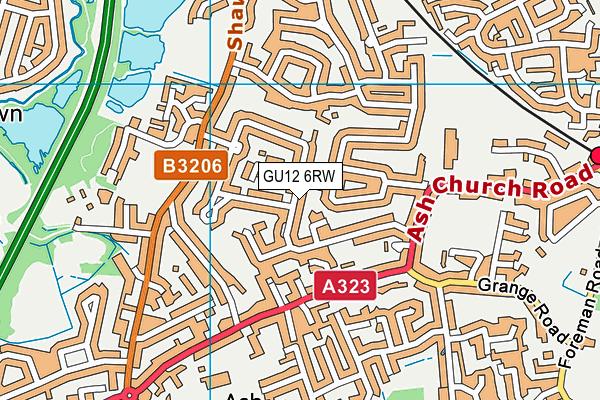 GU12 6RW map - OS VectorMap District (Ordnance Survey)