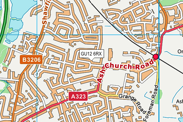 GU12 6RX map - OS VectorMap District (Ordnance Survey)
