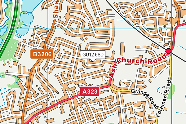 GU12 6SD map - OS VectorMap District (Ordnance Survey)