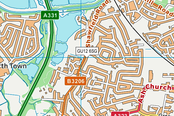 GU12 6SG map - OS VectorMap District (Ordnance Survey)