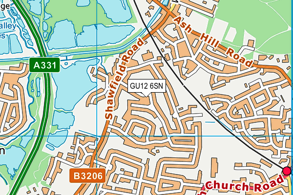 GU12 6SN map - OS VectorMap District (Ordnance Survey)