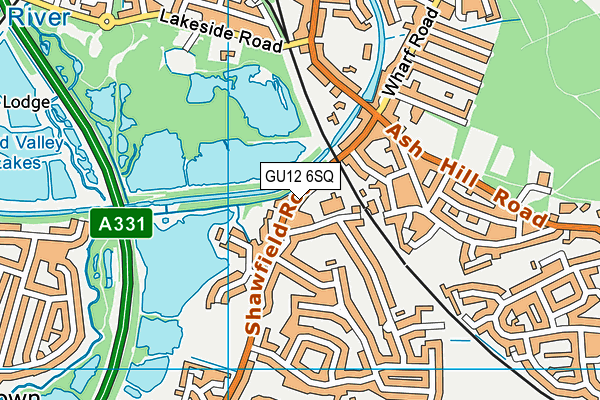 GU12 6SQ map - OS VectorMap District (Ordnance Survey)