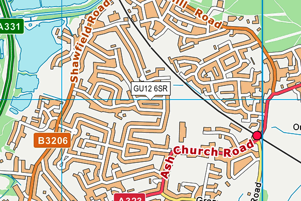 GU12 6SR map - OS VectorMap District (Ordnance Survey)