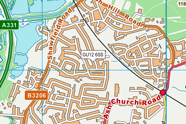 GU12 6SS map - OS VectorMap District (Ordnance Survey)