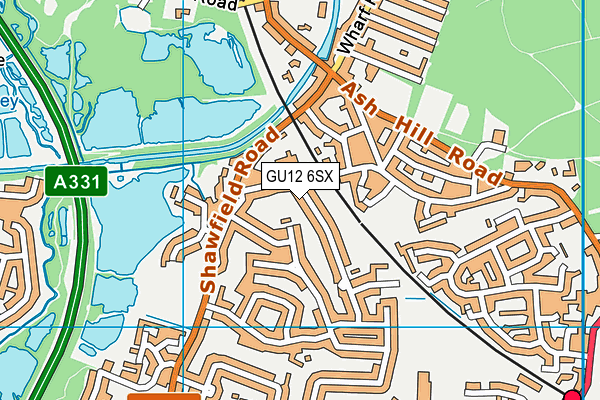 GU12 6SX map - OS VectorMap District (Ordnance Survey)