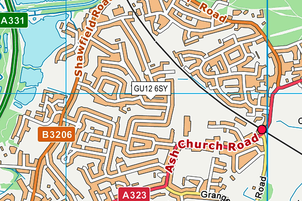 GU12 6SY map - OS VectorMap District (Ordnance Survey)