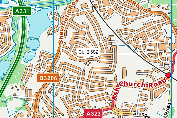 GU12 6SZ map - OS VectorMap District (Ordnance Survey)