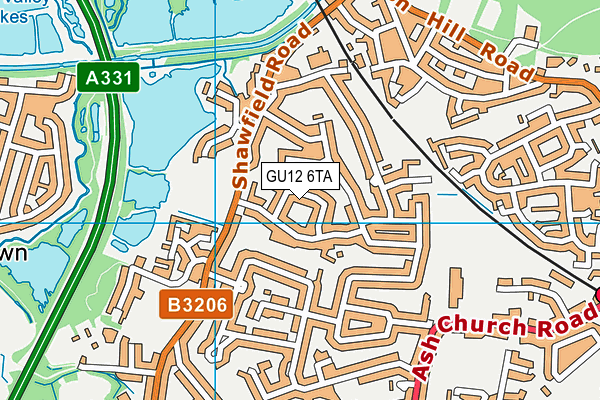 GU12 6TA map - OS VectorMap District (Ordnance Survey)