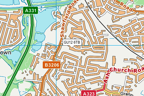 GU12 6TB map - OS VectorMap District (Ordnance Survey)