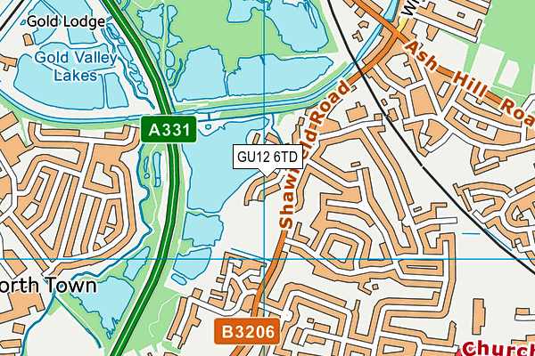 GU12 6TD map - OS VectorMap District (Ordnance Survey)