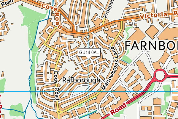 GU14 0AL map - OS VectorMap District (Ordnance Survey)