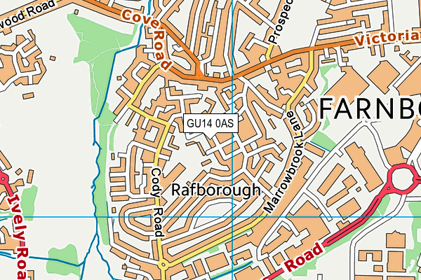 GU14 0AS map - OS VectorMap District (Ordnance Survey)