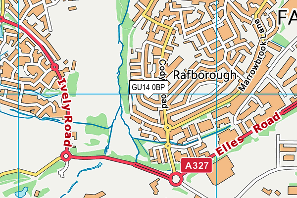 GU14 0BP map - OS VectorMap District (Ordnance Survey)