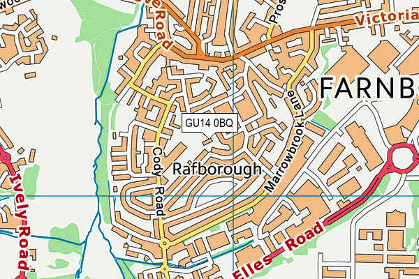 GU14 0BQ map - OS VectorMap District (Ordnance Survey)