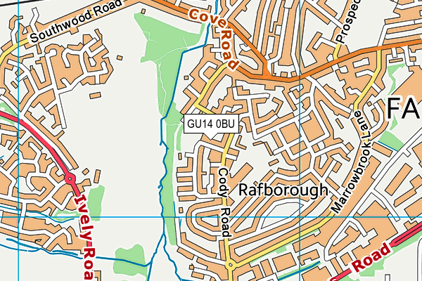 GU14 0BU map - OS VectorMap District (Ordnance Survey)