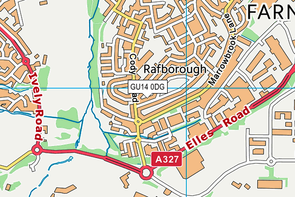 GU14 0DG map - OS VectorMap District (Ordnance Survey)