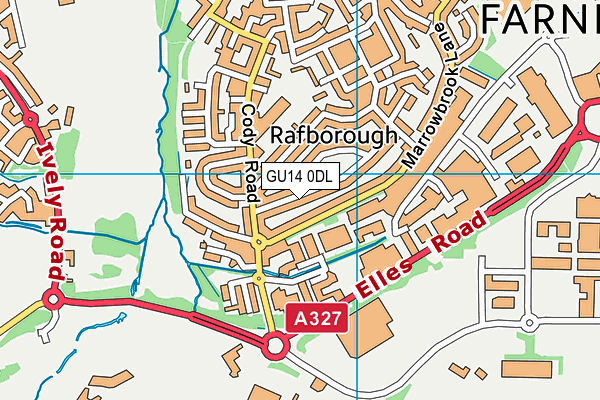 GU14 0DL map - OS VectorMap District (Ordnance Survey)