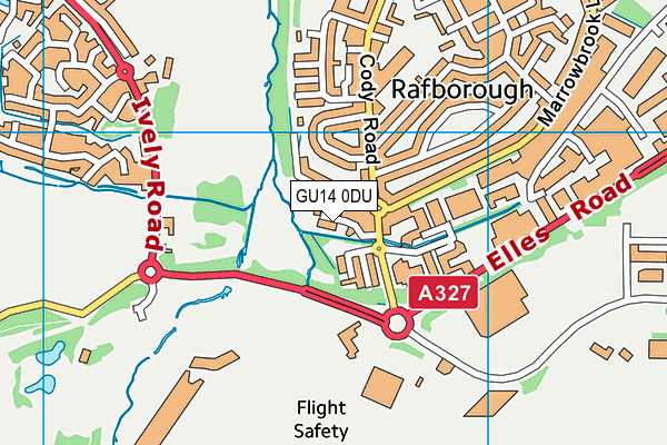 GU14 0DU map - OS VectorMap District (Ordnance Survey)