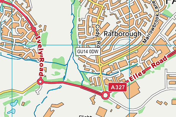 GU14 0DW map - OS VectorMap District (Ordnance Survey)