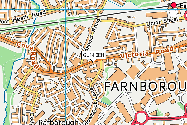 GU14 0EH map - OS VectorMap District (Ordnance Survey)