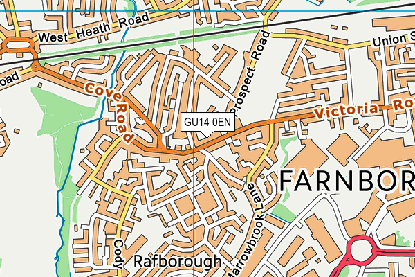 GU14 0EN map - OS VectorMap District (Ordnance Survey)