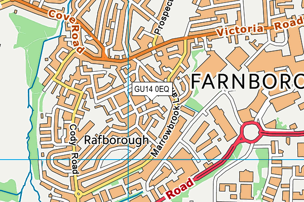 GU14 0EQ map - OS VectorMap District (Ordnance Survey)