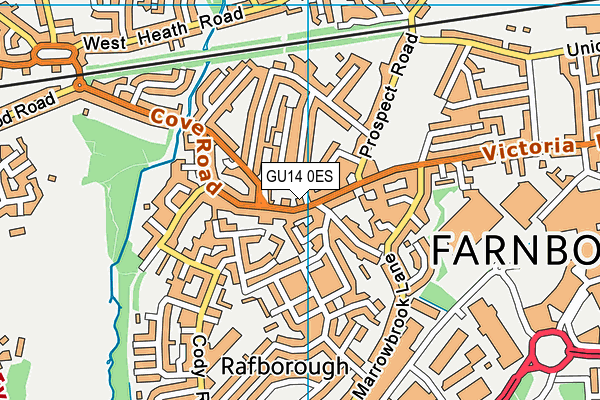 GU14 0ES map - OS VectorMap District (Ordnance Survey)