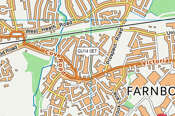 GU14 0ET map - OS VectorMap District (Ordnance Survey)