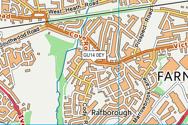 GU14 0EY map - OS VectorMap District (Ordnance Survey)