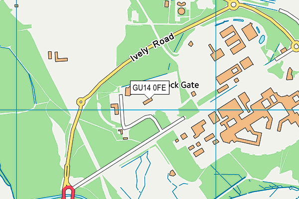 GU14 0FE map - OS VectorMap District (Ordnance Survey)