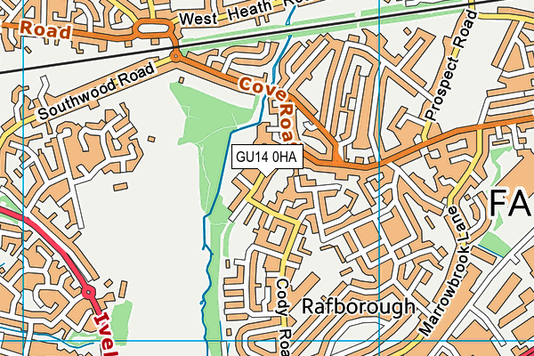 GU14 0HA map - OS VectorMap District (Ordnance Survey)