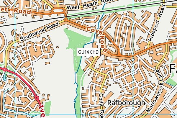 GU14 0HD map - OS VectorMap District (Ordnance Survey)