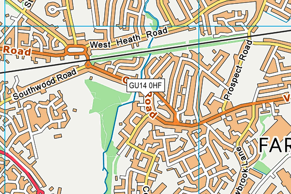 GU14 0HF map - OS VectorMap District (Ordnance Survey)