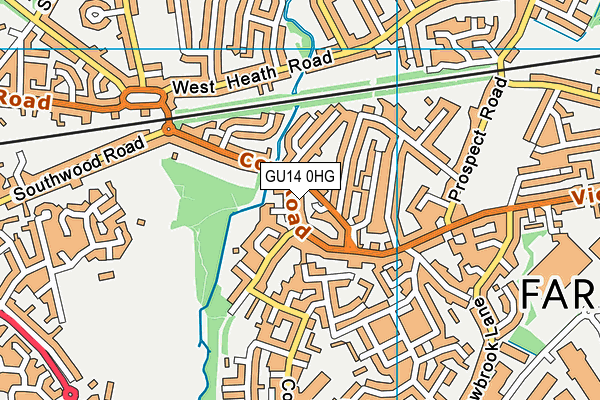 GU14 0HG map - OS VectorMap District (Ordnance Survey)