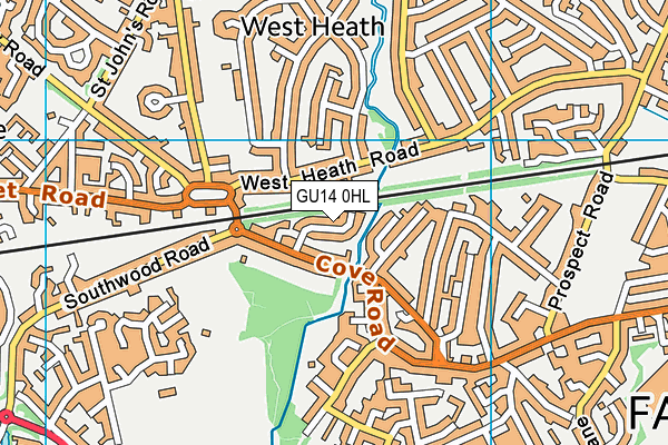 GU14 0HL map - OS VectorMap District (Ordnance Survey)