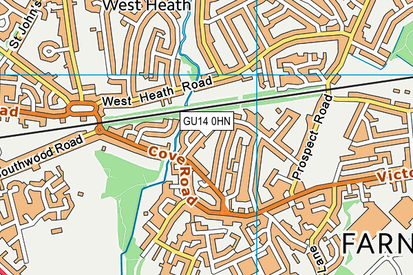GU14 0HN map - OS VectorMap District (Ordnance Survey)