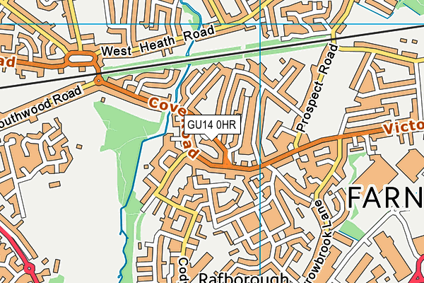 GU14 0HR map - OS VectorMap District (Ordnance Survey)