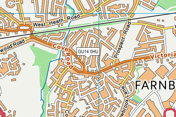 GU14 0HU map - OS VectorMap District (Ordnance Survey)