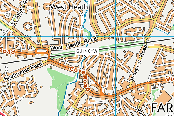 GU14 0HW map - OS VectorMap District (Ordnance Survey)