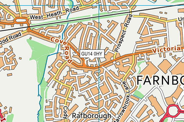 GU14 0HY map - OS VectorMap District (Ordnance Survey)