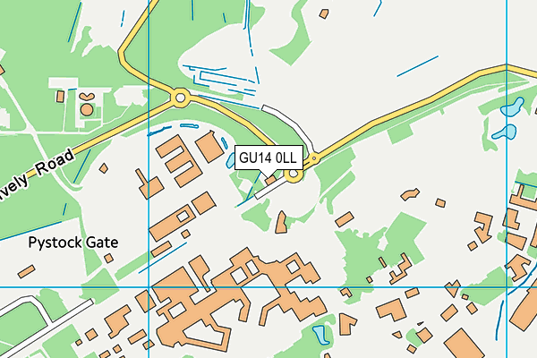 GU14 0LL map - OS VectorMap District (Ordnance Survey)