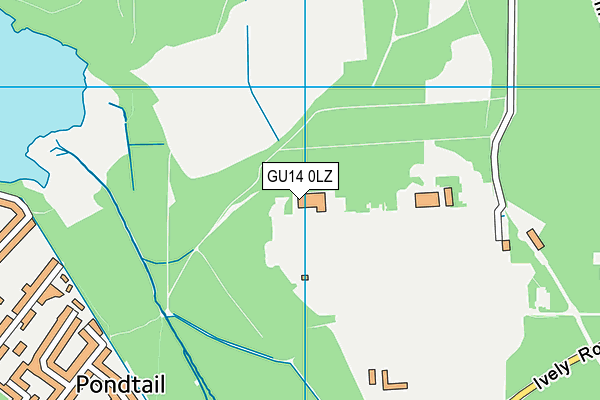 GU14 0LZ map - OS VectorMap District (Ordnance Survey)