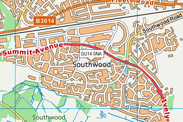 GU14 0NA map - OS VectorMap District (Ordnance Survey)